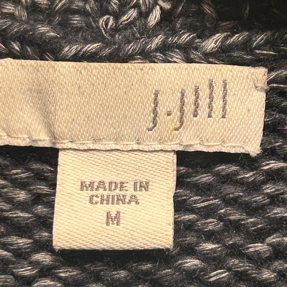 JJill long duster cardigan sweater, heavy striped M - Picture 6 of 9